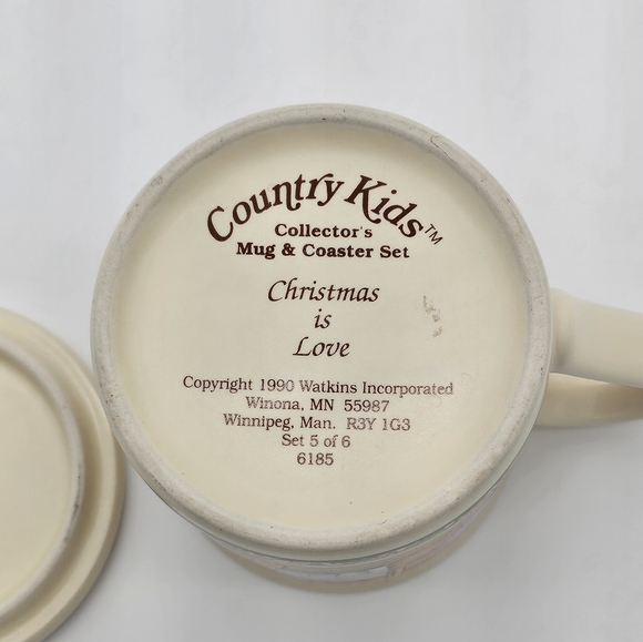Vintage Watkins Country Kids Christmas Mug And Coaster Set - Picture 7 of 7